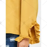 Drop houlder Flounced T-shirt - Ginger Fansmadedirect