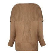 Drop houlder Ribbed Plain weater - Oak Brown Fansmadedirect