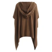 Drop Shoulder Asymmetrical Hem Hoodie - Coffee Fansmadedirect