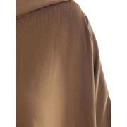 Drop Shoulder Asymmetrical Hem Hoodie - Coffee Fansmadedirect