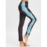 Elastic Waist Totem Side Workout Pants - Black Fansmadedirect