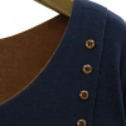 Elegant Long Sleeve Scoop Neck Faux Twinset Design T-Shirt For Women - Light Gray Fansmadedirect