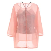 Elegant Off-The-Shoulder Long Sleeve Chiffon Blouse Floral Print Vest Women's Twinset - Pink One Fansmadedirect