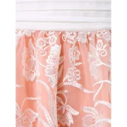 Embroidered esh Overlay Skater Dress - White Fansmadedirect