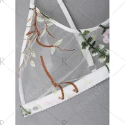 Embroidered Mesh Bralette et - White Fansmadedirect