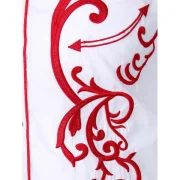 Embroidery Design ong Sleeves Shirt - White Fansmadedirect