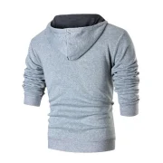 Embroidery ogo Solid Pullover Hoodie - Gray Fansmadedirect