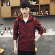 en'S Slim Hoodie Long Sleeve Handsome Jackets Tops Overcoat - Grey Fansmadedirect