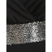 equins Criss Cross Dip Hem Dress - Black Fansmadedirect