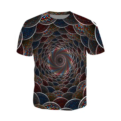 ermaid Scales Swirl Print Short Sleeves Casual T-shirt - Black Fansmadedirect