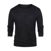 esh Panel Round Neck Top - Black Fansmadedirect