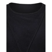 esh Panel Round Neck Top - Black Fansmadedirect