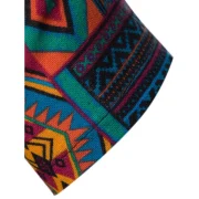 Ethnic Geometric Pattern Short Sleeves Shirt - Blue Fansmadedirect