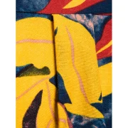 Ethnic Leaf Print Stand Collar Half Button Shirt - Fansmadedirect