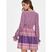 Ethnic Print High Waist Tunic Dress - Fansmadedirect