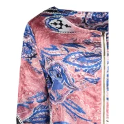 Ethnic Scoop Neck ong Sleeve Print oose-Fitting Jacket For Women - Fansmadedirect