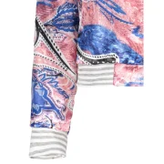 Ethnic Scoop Neck ong Sleeve Print oose-Fitting Jacket For Women - Fansmadedirect