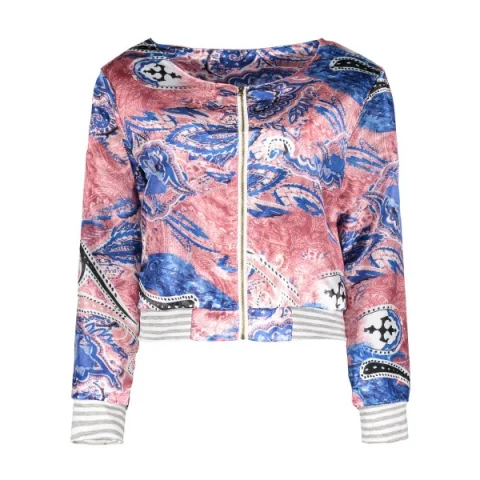 Ethnic Scoop Neck ong Sleeve Print oose-Fitting Jacket For Women - Fansmadedirect