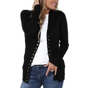 Fashion Casual Thick Knitted Sweater for Women - Black Fansmadedirect