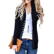 Fashion Casual Thick Knitted Sweater for Women - Black Fansmadedirect