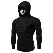 Fashion Drawstring Scare Mask Hoodie for Man - Black Fansmadedirect
