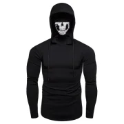 Fashion Drawstring Scare Mask Hoodie for Man - Black Fansmadedirect