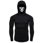 Fashion Drawstring Scare Mask Hoodie for Man - Black Fansmadedirect