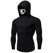 Fashion Drawstring Scare Mask Hoodie for Man - Black Fansmadedirect