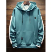Fashion Solid Color Large Pocket Hoodie - Pink Fansmadedirect