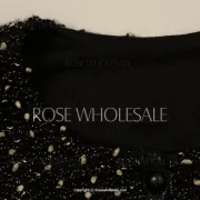 Fashionable Round Neck Beading Embellished Slimming ong Sleeve Blouse For Women - Black Fansmadedirect