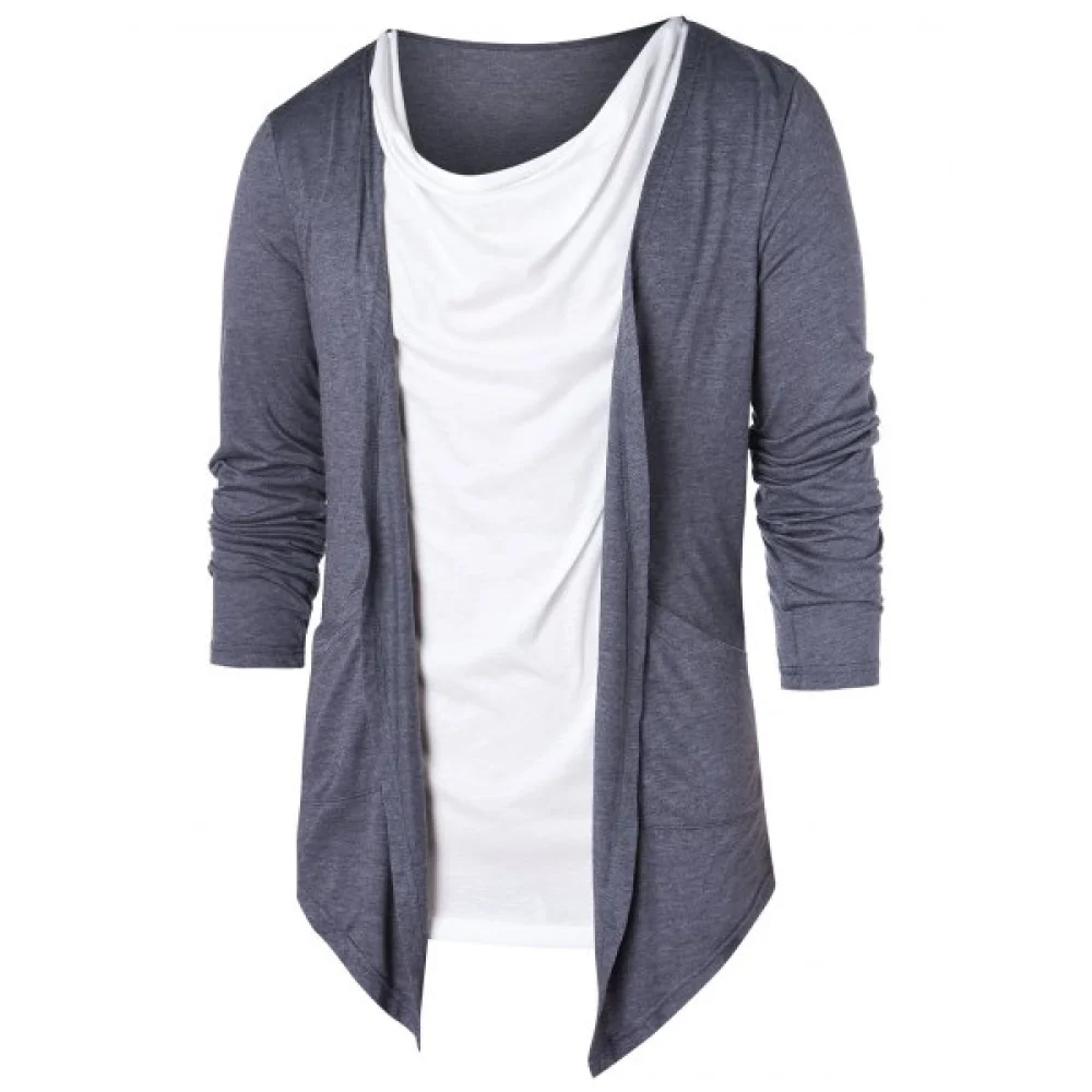 Faux Twinset Accordion Pleat T-shirt - Ash Gray Fansmadedirect