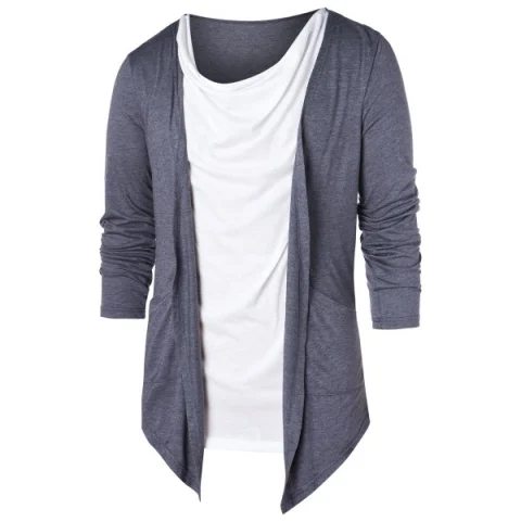 Faux Twinset Accordion Pleat T-shirt - Ash Gray Fansmadedirect