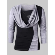 Faux Twinset Contrast Color T-shirt - Black Fansmadedirect