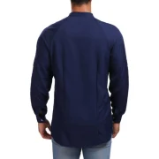 Faux Twinset Solid Asymmetric Shirt - Cadetblue Fansmadedirect