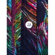 Feather Printed hort leeves hirt - Deep Blue Fansmadedirect