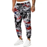 Figure Letter Comic Graphic Patter Casual Jogger Pants - Fansmadedirect