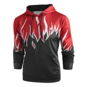 Fire Print Long Sleeve Hoodie - Fansmadedirect