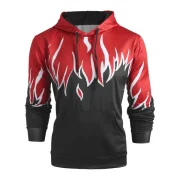 Fire Print Long Sleeve Hoodie - Fansmadedirect