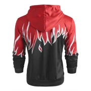 Fire Print Long Sleeve Hoodie - Fansmadedirect