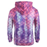 Fish Scale Print Pouch Pocket Hoodie - Fansmadedirect