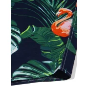 Flamingo Leaf Print Short Sleeves Shirt - Cadetblue Fansmadedirect