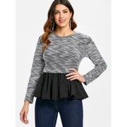 Flared Hem Casual Top - Black Fansmadedirect