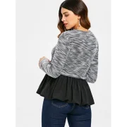 Flared Hem Casual Top - Black Fansmadedirect