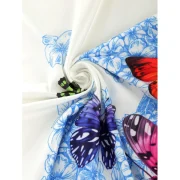 Floral Butterfly Print hort leeve T hirt - White Fansmadedirect