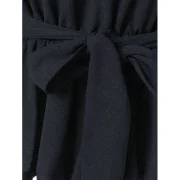 Floral Embroidery Long Sleeve Peplum T-shirt - Black Fansmadedirect