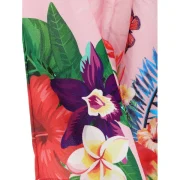 Floral Feather Pattern Mini Dress - Pink Fansmadedirect