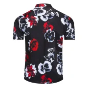 Floral Pattern Design Leisure Shirt - Black Fansmadedirect