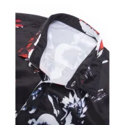 Floral Pattern Design Leisure Shirt - Black Fansmadedirect