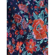 Floral Pattern Swing Skirt - Midnight Blue Fansmadedirect