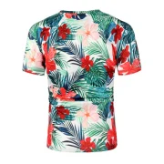 Floral Plant Print hort leeves T-shirt - White Fansmadedirect